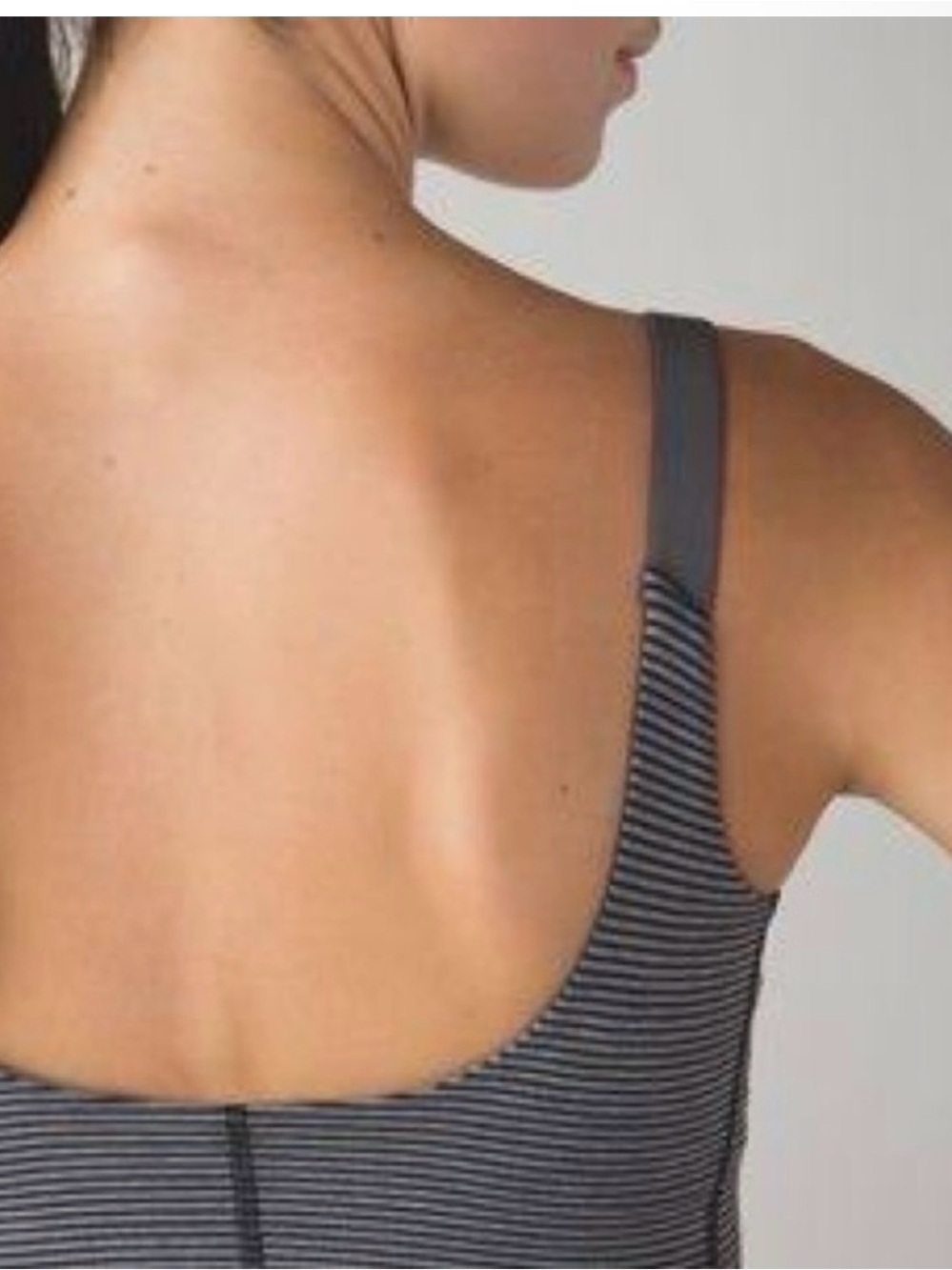Lululemon Gray Striped Scoop Neck Tank Top EUC - Picture 3 of 8